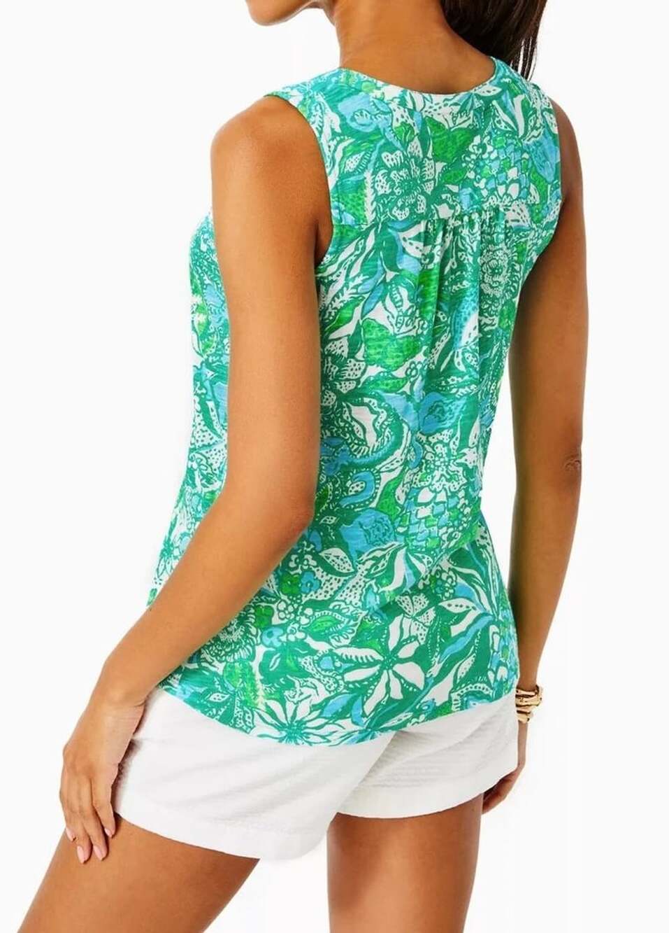 Lilly Pulitzer Dev Tank Top Size Small Safari Sangria Cotton